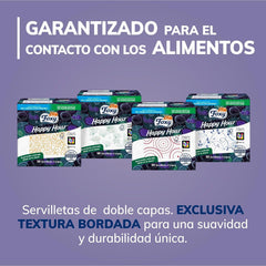 Happy Hour | Șervețele cu două straturi | 16 pachete À 50 bucăți À 33 X 33 Cm | Certificat FSC | 100% energie electrică regenerabilă | Ambalaj reciclabil fabricat din plastic reciclat