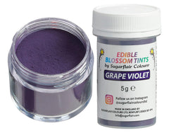Pudră de colorant alimentar Sugarflair Blossom Tint Dust Grape Violet - Pudră de colorant alimentar pentru decoruri de tort, pastă de zahăr, fondant, glazură, ciocolată, cremă de unt, macarons și multe altele - 5G