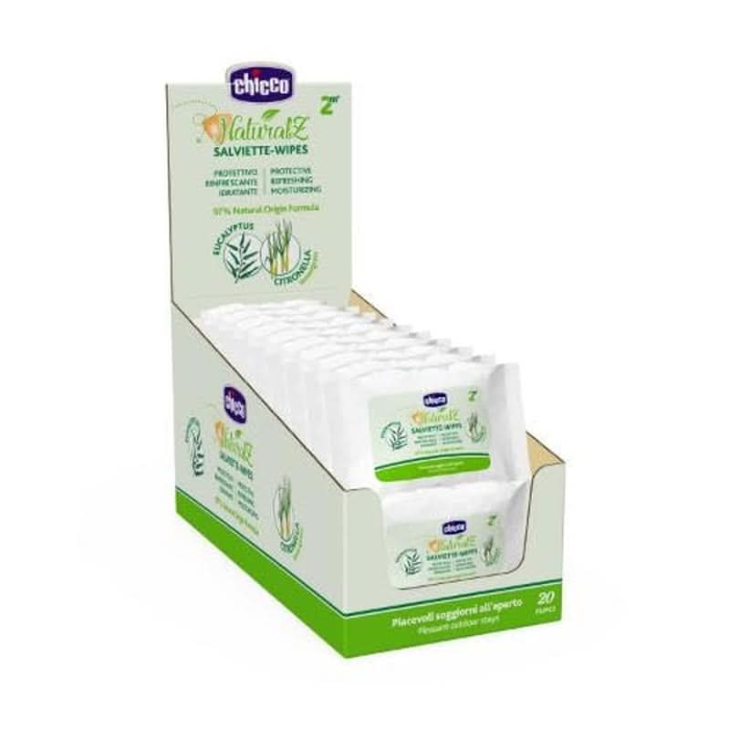 CHICCO Naturalz čistící ubrousky, 20 kusů Baby Wet Wipes Naty Shop