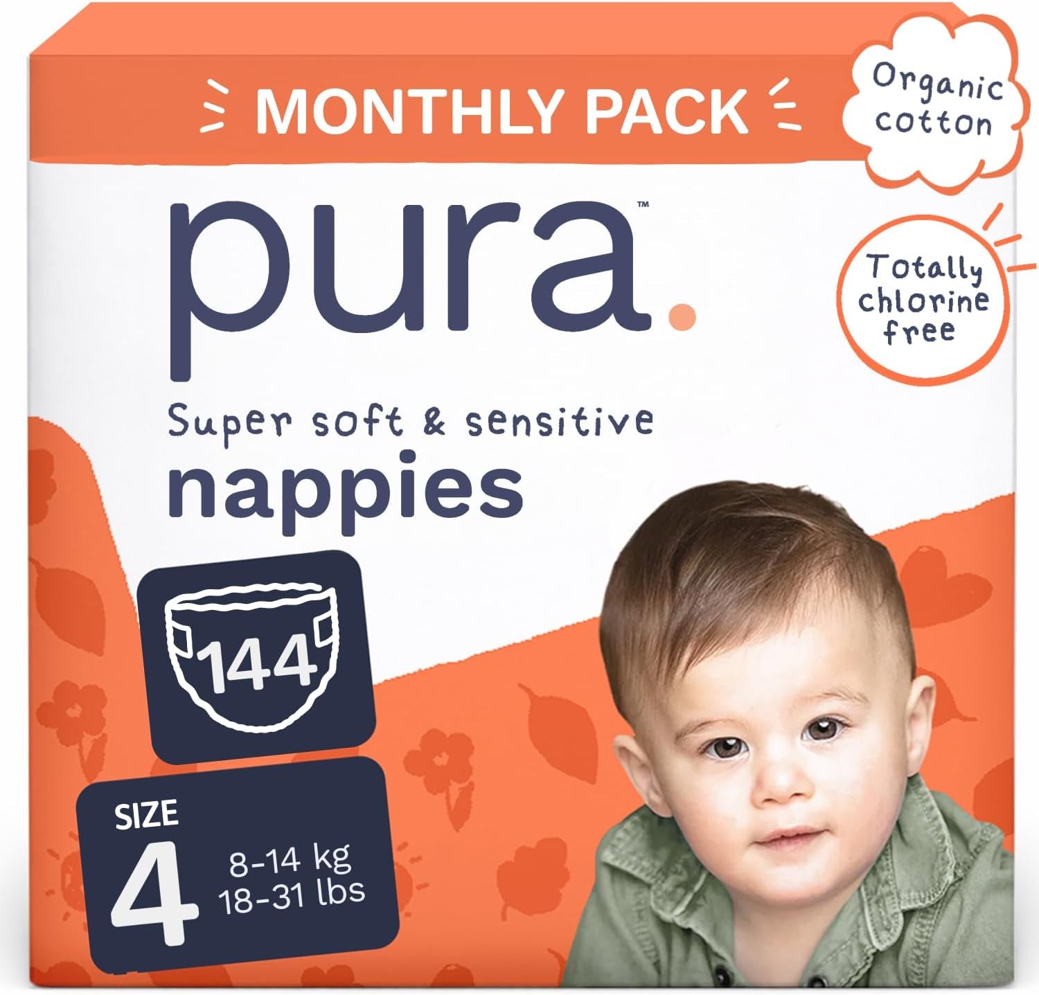 Ekologické dětské plenky – velikost 3 (4-9 kg), 1 balení (26 plen), ultra jemné plenky pro citlivou pokožku, organická bavlna, ochrana proti vytečení až 12 hodin, nový průvodce velikostí