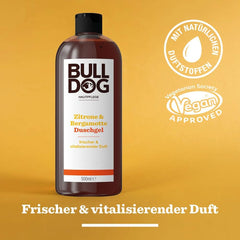 BULLDOG, Gel de duș pentru bărbați cu lămâie și bergamotă, 500 ml Duș și baie Naty Shop