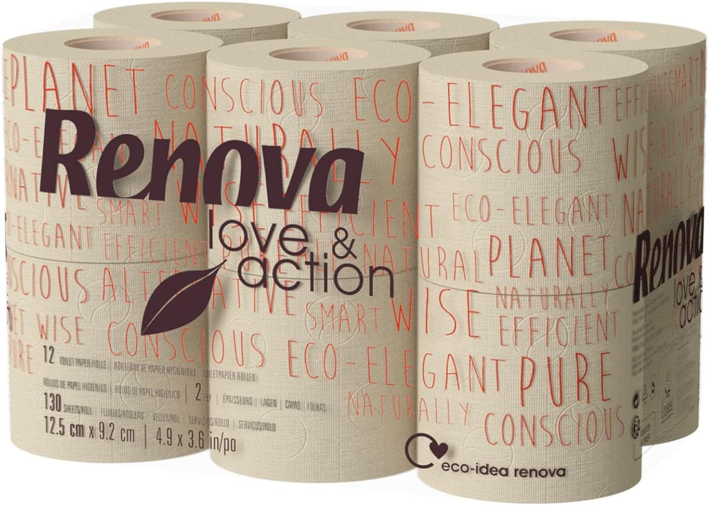 Hârtie igienică Renova Love & Action, Beiger Pachet 9 X 12 Rollos-: 108