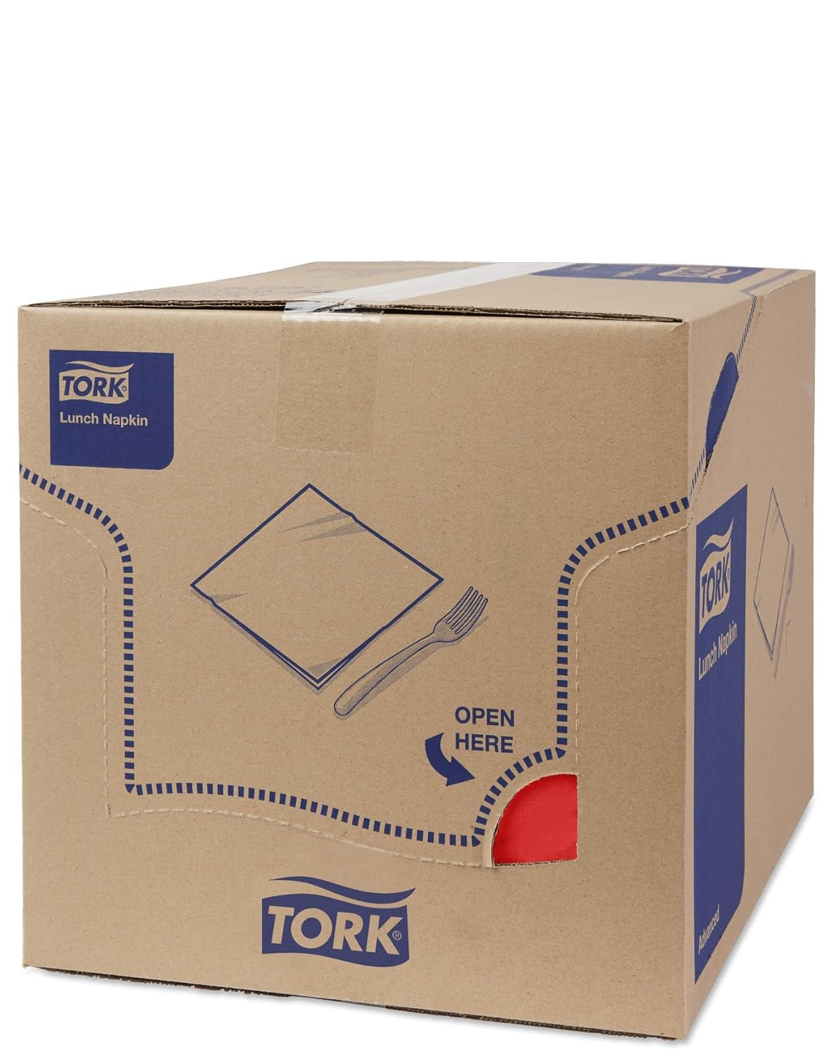 Tork 477861 Șervețele de prânz moi roșii / Șervețele de hârtie absorbante din 3 straturi de culoare roșie / Versatile / Calitate avansată / 10 X 150 (1500) șervețele / 32,6 X 33 Cm (L X l) / 1/4 pliere