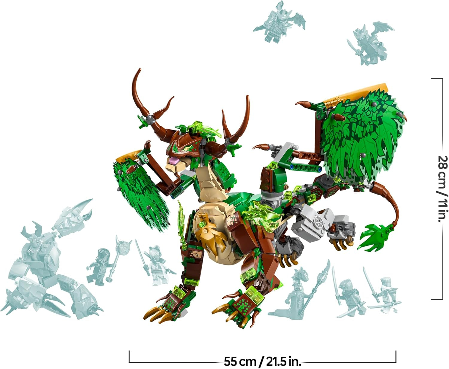 LEGO NINJAGO Der Drache des Lebens - Ninja Spielzeug s Drachenfigur, Mini Monster Mech, 8 Minifiguren a Schwertern - Kreatives Geschenk für Jungen und Mädchen ab 8 Jahren und Fans - 71859