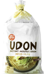 Allgroo Udon instantní nudle - Miso, polévka Udon, pikantní, aromatické, rychlá příprava - obsahuje 3 porce - 1 x 690 g