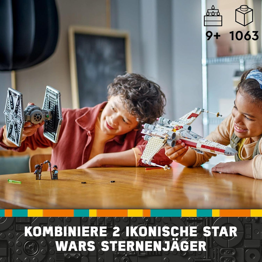 LEGO Star Wars TIE Fighter & X-Wing Mashup, Hračka na sestavení Starfighter, Nápad na dárek pro děti, Přizpůsobitelné hvězdné lodě, Dárek pro chlapce, dívky a všechny fanoušky 75393 Stavebnice Beuche den LEGO-Store