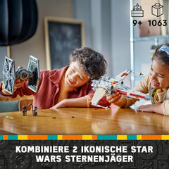 LEGO Star Wars TIE Fighter & X-Wing Mashup, Hračka na sestavení Starfighter, Nápad na dárek pro děti, Přizpůsobitelné hvězdné lodě, Dárek pro chlapce, dívky a všechny fanoušky 75393 Stavebnice Beuche den LEGO-Store