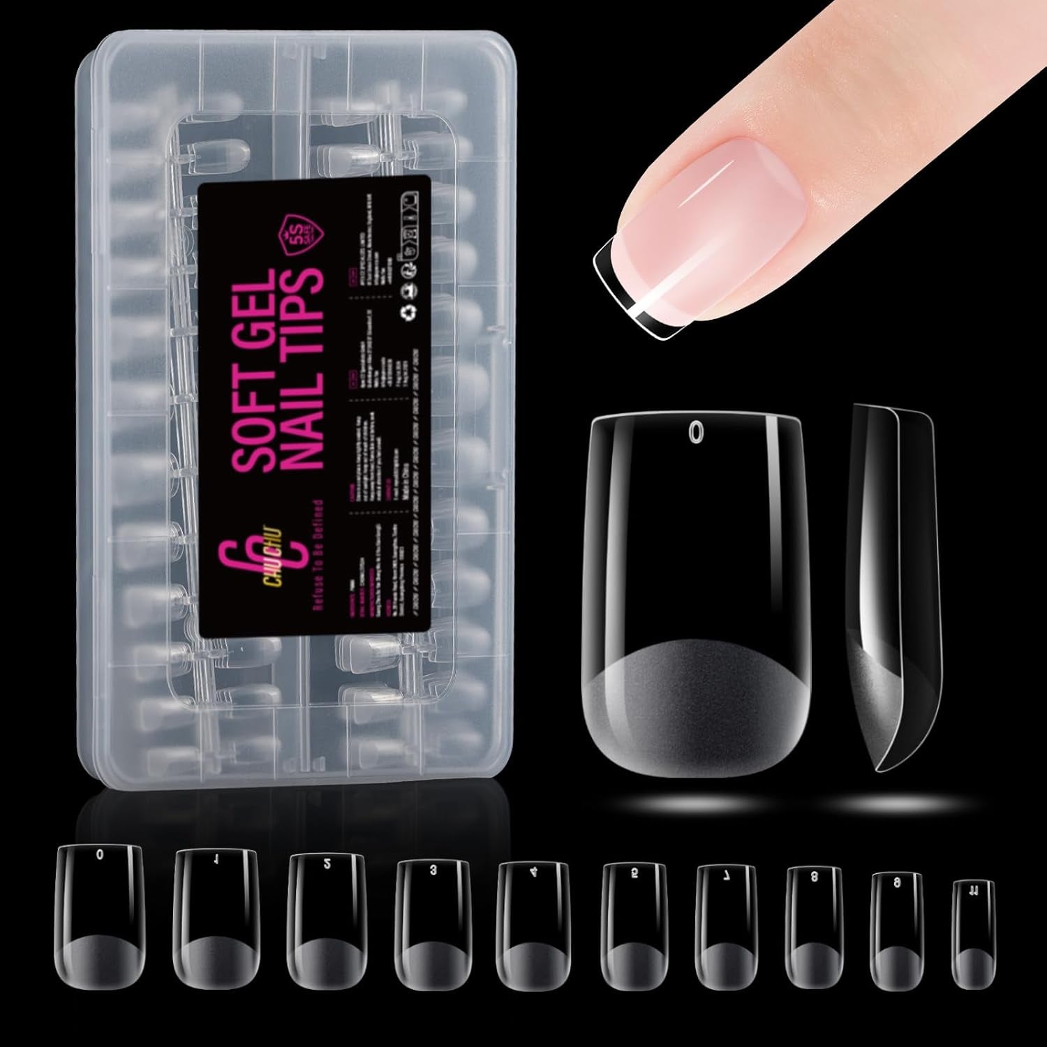 504 bucăți Tipuri de unghii Gel Ballerina Medium: Tipuri de unghii pentru unghii cu gel Unghii false din PMMA Extensii de unghii, unghii artificiale, 12 mărimi