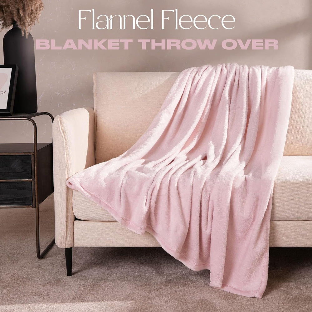 Flanelová fleecová deka Brentford, extra měkká, velká, nadýchaná, teplá, přehoz do ložnice, samostatná postel, pohovka, pohovka, růžová - 120 x 150 cm postele a přikrývky Beuche den Brentfords-Store