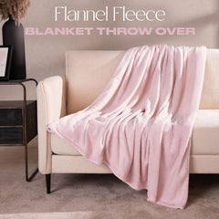 Flanelová fleecová deka Brentford, extra měkká, velká, nadýchaná, teplá, přehoz do ložnice, samostatná postel, pohovka, pohovka, růžová - 120 x 150 cm postele a přikrývky Beuche den Brentfords-Store