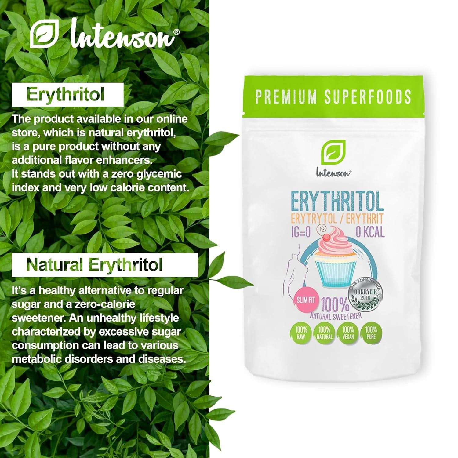 Eritritol - Alternativă naturală de zahăr, 2 Kg Indulcitori Naty Shop
