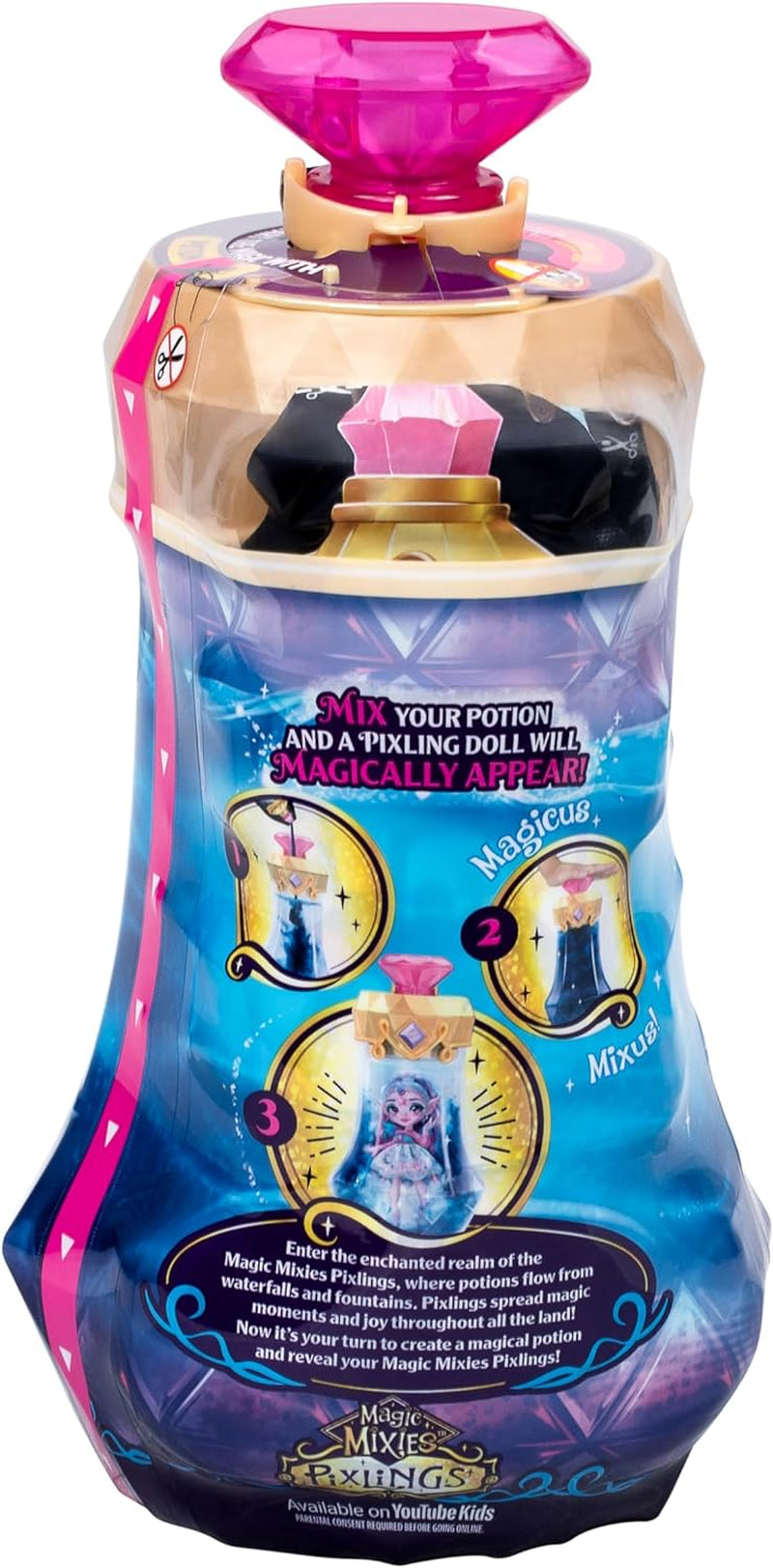 Păpușa Pixlings Faye cu aspect de căprioară: Dezvăluirea magică a frumoasei și detaliatei păpuși Pixlings de 16,5 cm într-o sticlă de poțiune magică