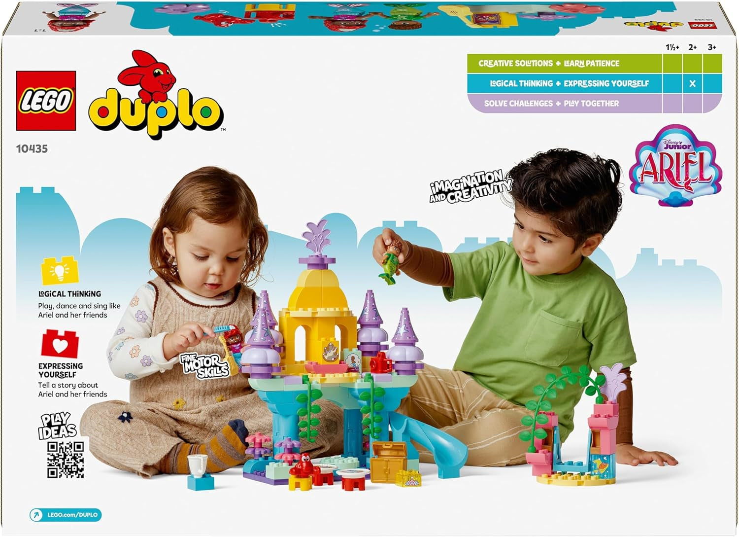 LEGO DUPLO | Kouzelný podvodní palác Disney Ariel, vzdělávací hračka pro mořskou pannu Ariel, podvodní hrad pro děti od 2 let 10435 Stavebnice Besuche den LEGO-Store