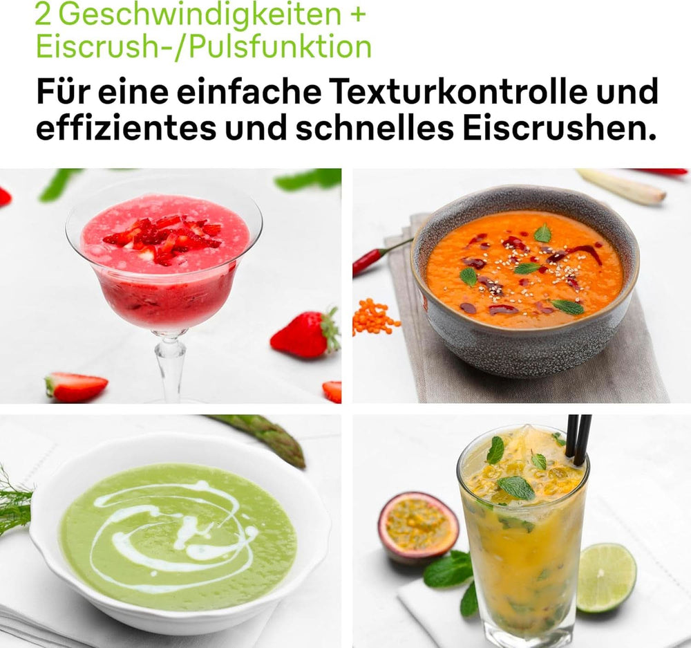 Braun Powerblend 1 JB1050WH - Stojanový mixér s 1,5 l Glas-Mixaufsatz, Küchenhelfer Zum Zerkleinern, Pürieren & Mixen, Ice-Crush-Funktion, 2 Geschwindigkeiten, 600 Watt, Weiß Kitchen Naty Shop