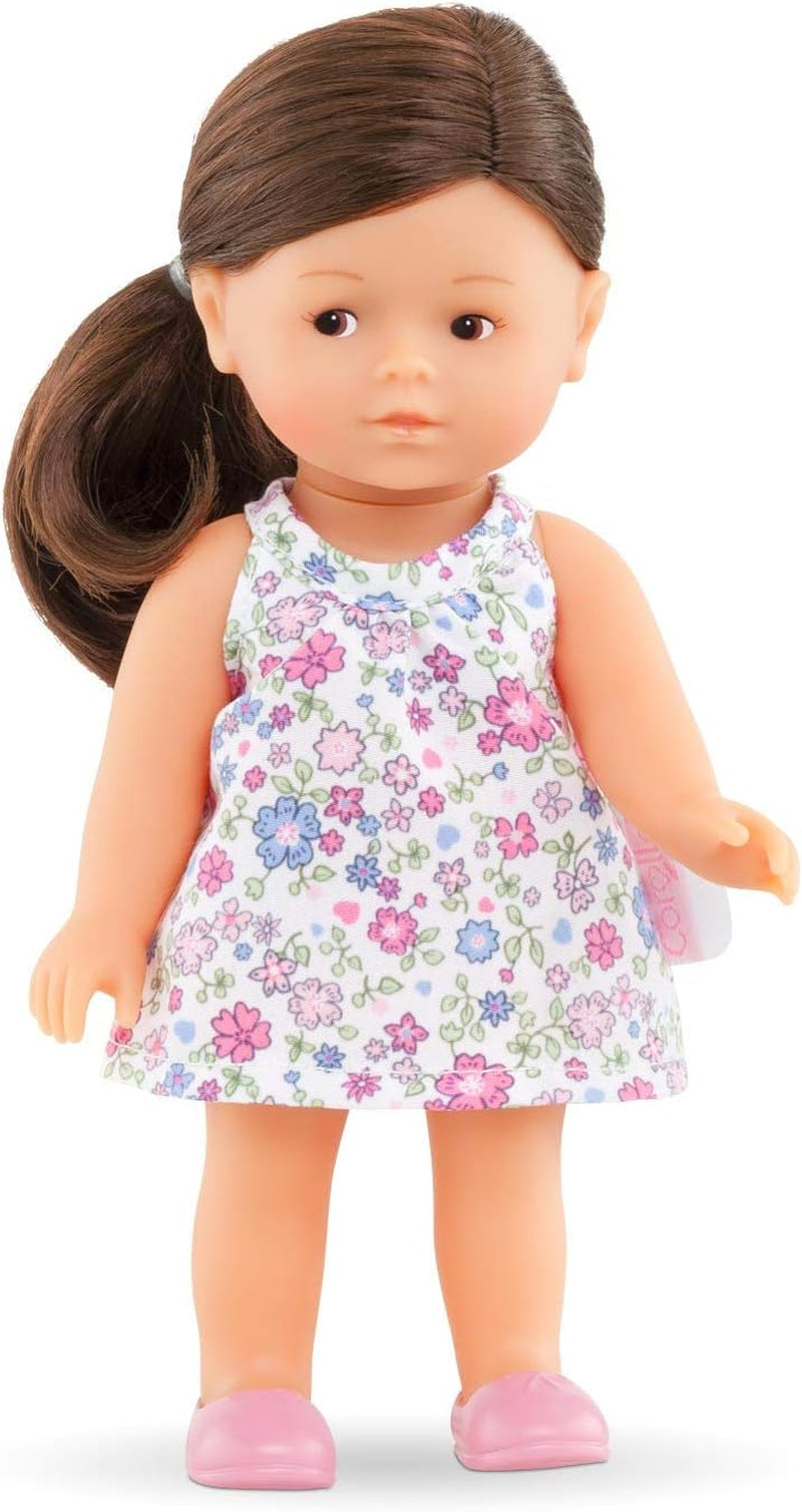 Corolle 9000240020 - Romy brunett Les Trends Mini Corolline 20 cm, Francouzská panenka s šarmem a vůní vanilky, 20 cm