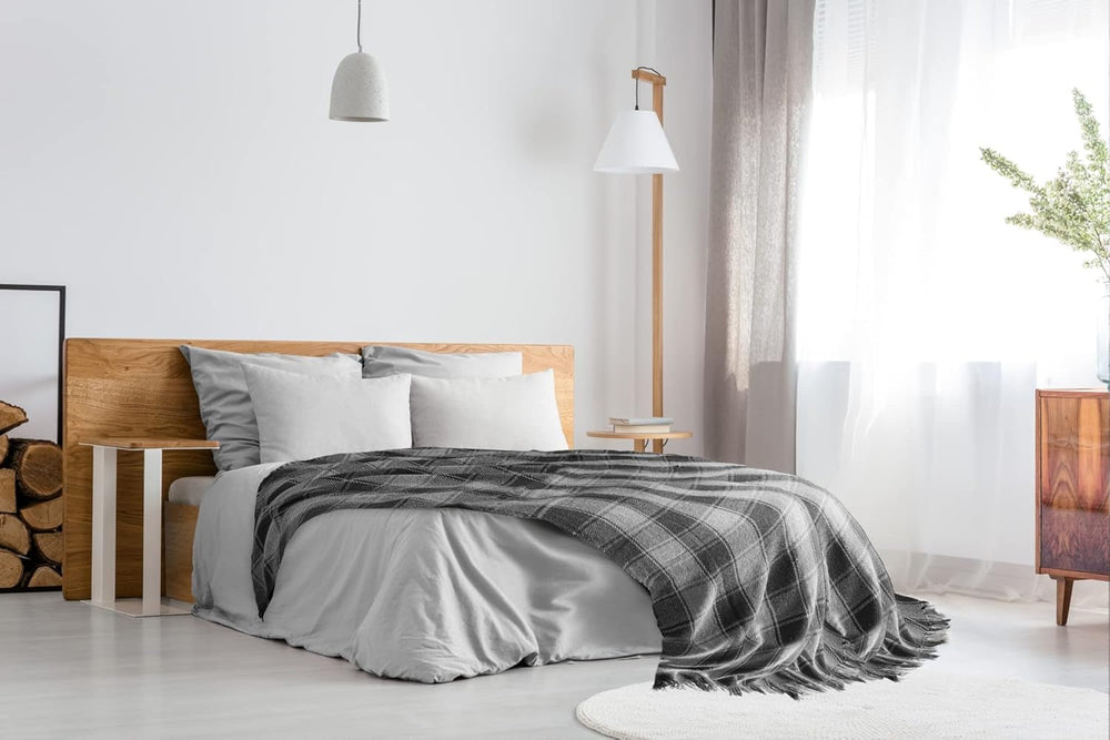 Frisco přehoz, Recyklovaná bavlna, Tradiční, Přehoz, Na židli, pohovku, pohovku, přehoz, přikrývku, Antracit, 127 X 152 cm Postele a přikrývky Emma Barclay