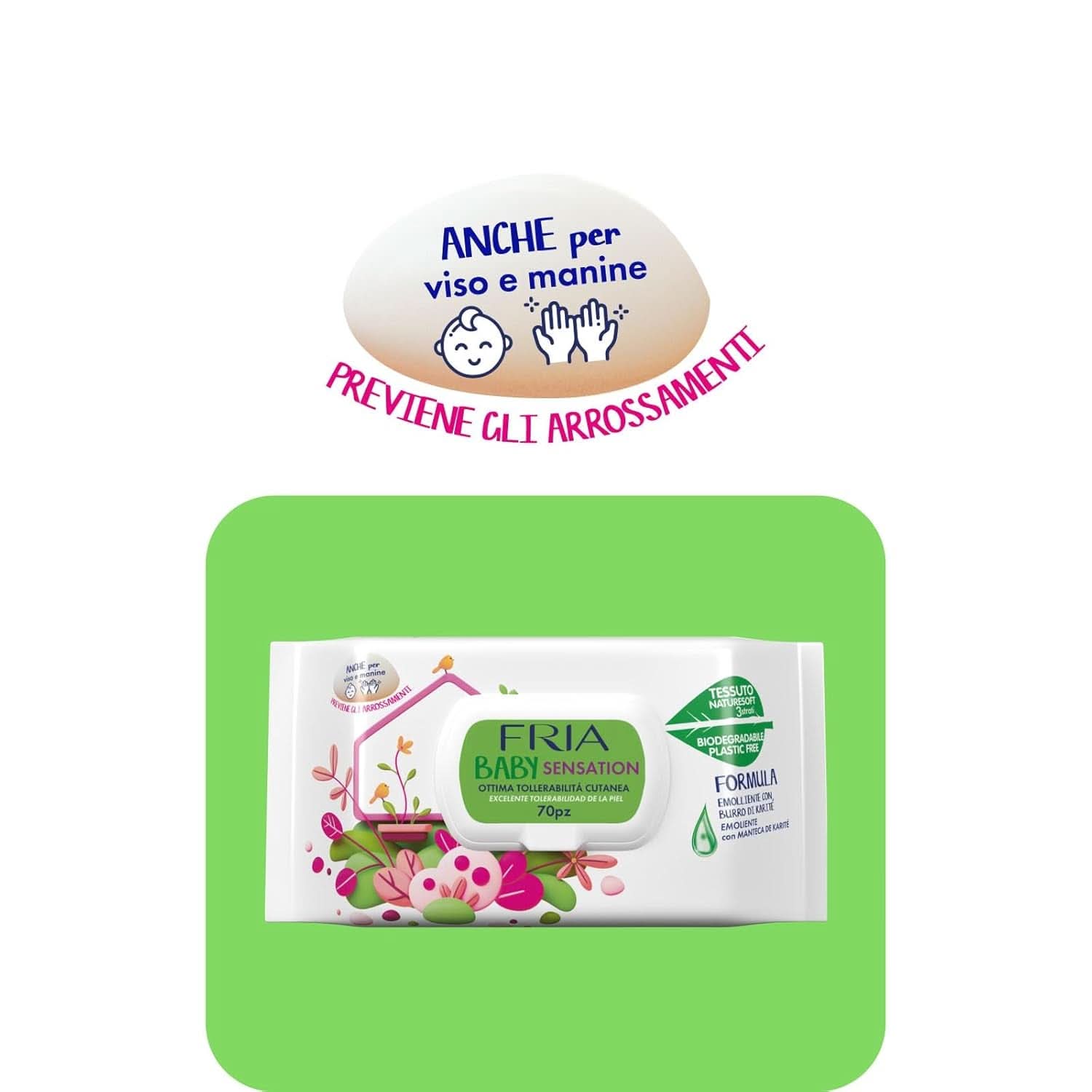 Baby Sensatios s víčkem, 72 ubrousků Baby Wet Wipes Naty Shop