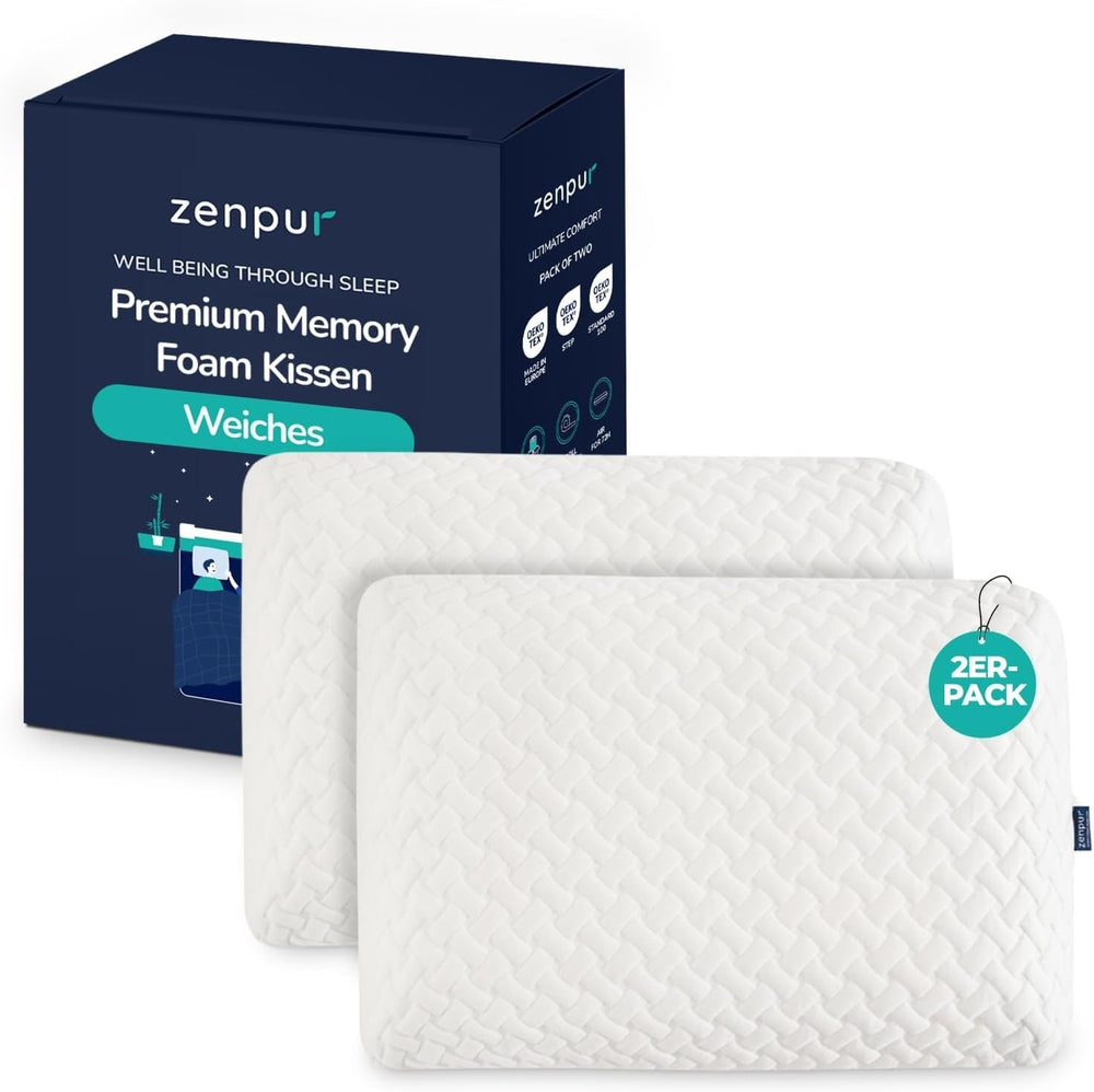 Set de 2 perne pentru susținerea gâtului 40X60-13Cm - Pernă ergonomică de dormit pentru gât și umeri, certificată Oeko-Tex Perne ortopedice cervicale Naty Shop Soft 2-pack 40 X 60 X 13 Cm