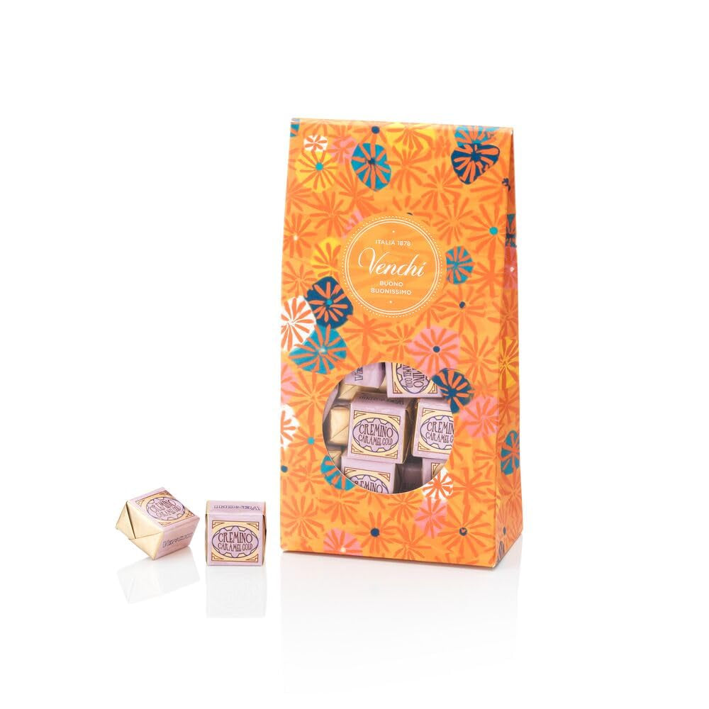 Venchi – Murrine Collection – Dárková kazeta s různými bonbony Cremino Caramel Gold, 300 g – Tip na dárek – Bez lepku