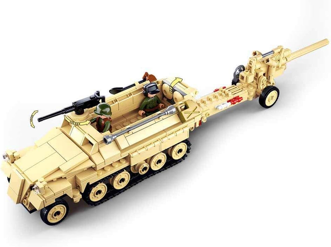 WWII - Deutsches Halbkettenfahrzeug [M38-B0695], Spielset , Klemmbausteine, Soldaten, mit Spielfigur, Armáda WWII, Für Kinder ab 4 Jahren, Sluban SL95566