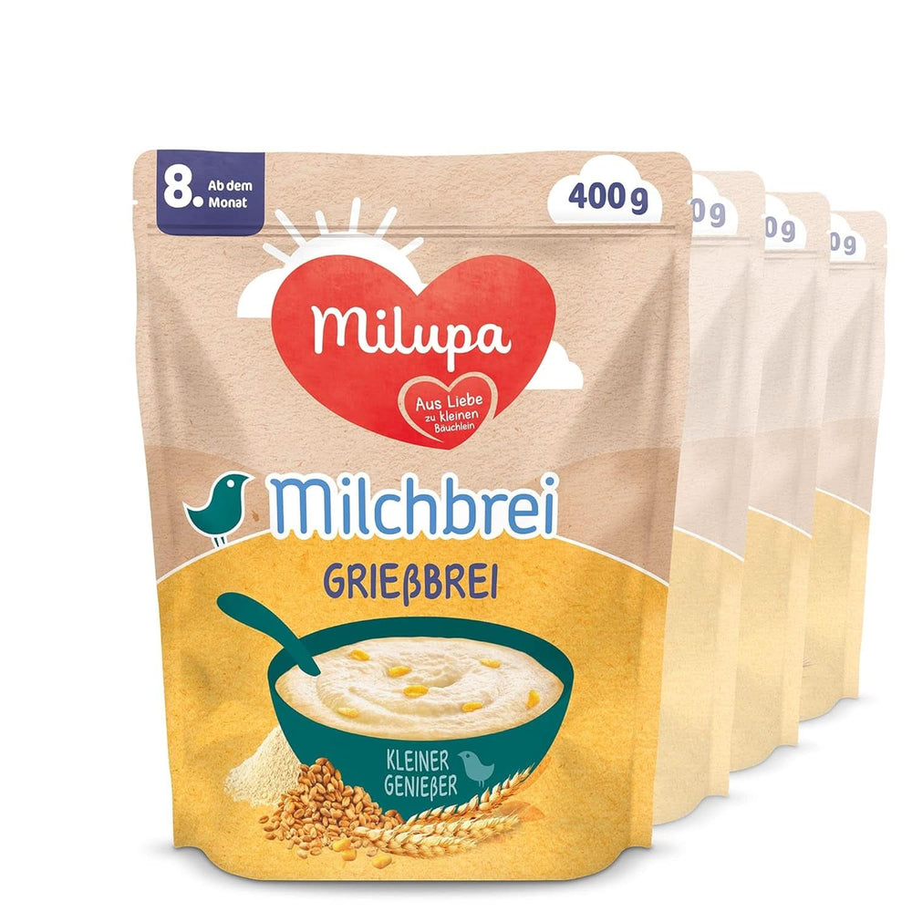Terci de lapte Milupa Gentle Start - Terci pentru bebeluși fără gluten, fără ulei de palmier - fără conservanți și coloranți - din luna a 5-a Mama si Copilul Naty Shop Terci de lapte cu gris Miluvit