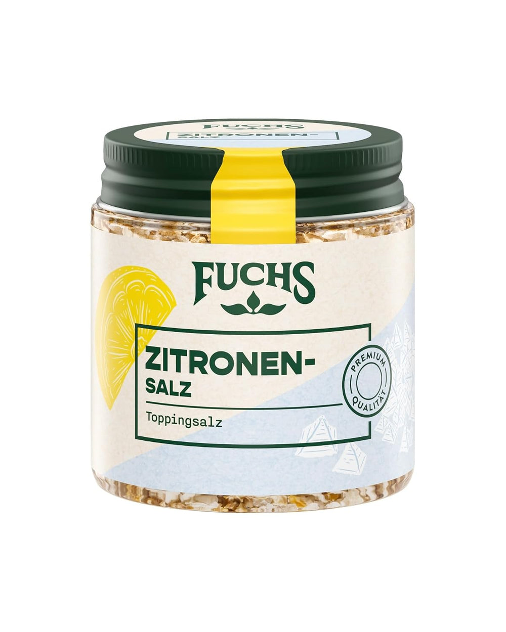 Fuchs Gewürze - Citronensalz | Toppingsalz mit Pyramidenflocken & Zitrone | Crunchy Verfeinerung für Fisch und Gemüse | Citronová sůl v Premium-Qualität | 60 g v wiederverschließbaren Gewürzglas