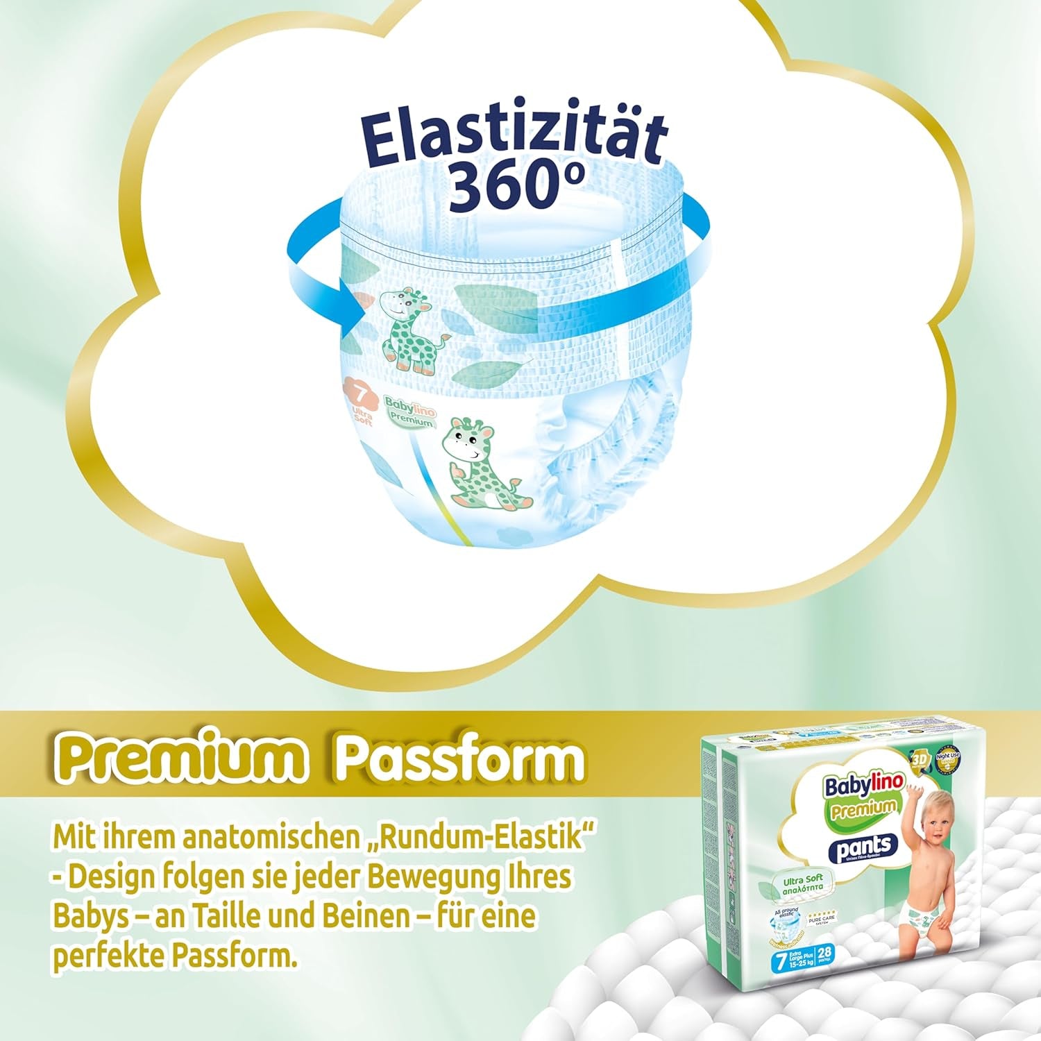 Kalhoty Premium, velikost 7, filtr Ultra Soft, XL Plus (15-25 kg), 28 kusů