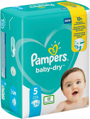 Plenky Pampers pro miminka vel. 5 (11-16 kg), 24 kusů, až 12 hodin ochrany proti protečení