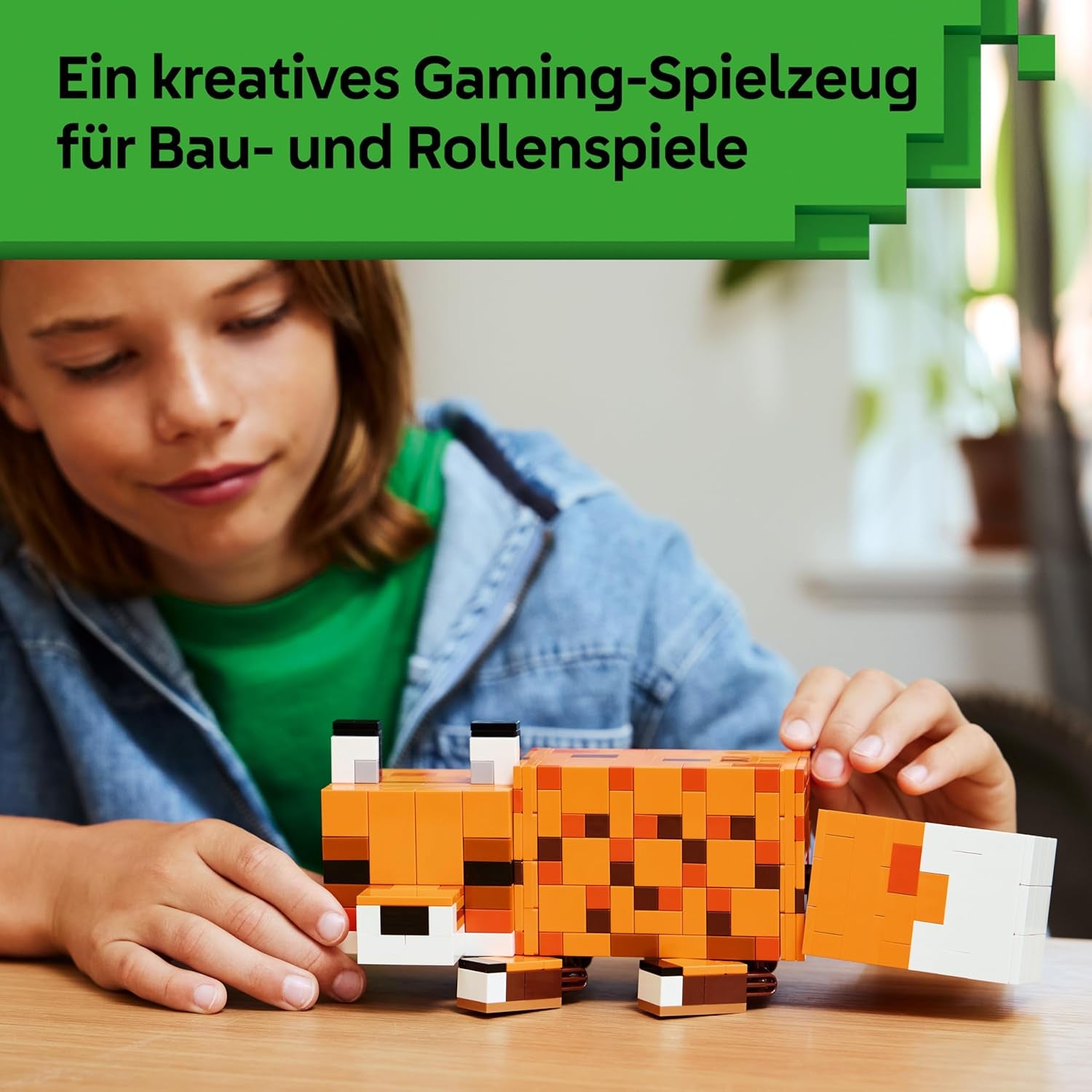LEGO Minecraft Der Fuchs - 3D-Puzzle Tierfigur mit Zubehör - Herní Deko pro Schlafzimmer nebo Gaming Raum - Hráč Spielzeug zum Geburtstag für Jungen, Mädchen und Fans ab 10 Jahren - 21588