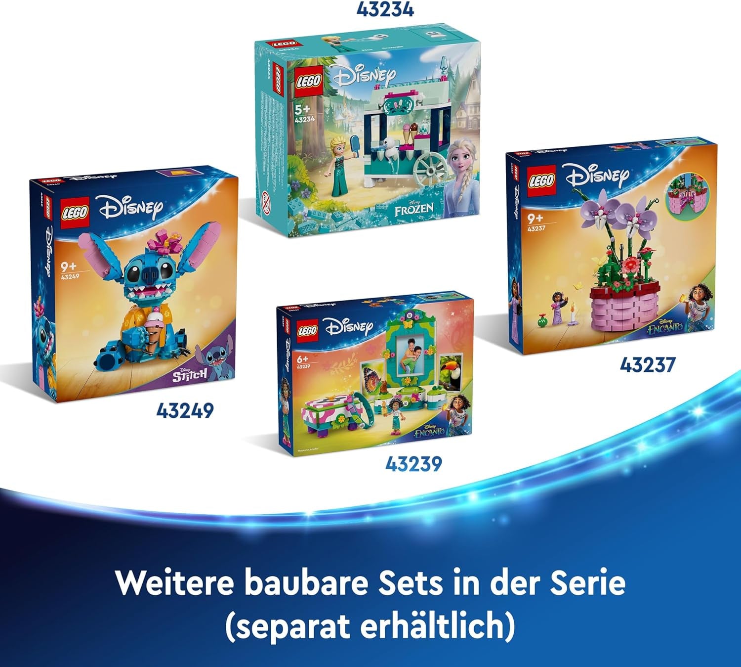 LEGO | Disney Stitch Spielzeug - Figur zum Spielen und Sammeln mit Einer Eistüte und Einer decorativeen Blume - Geschenk für Mädchen, Jungen und Lilo & Stitch Filmfans ab 9 Jahren - 43249