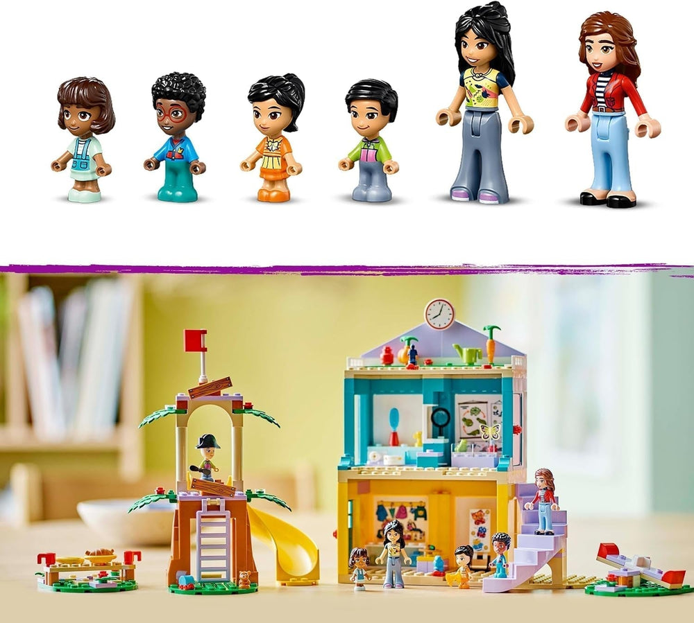 LEGO Friends Hrací sada pro mateřskou školu v městečku Heartlake pro dívky a chlapce 4 roky stará kreativní hra na role se 2 figurkami a 4 mikrofigurkami Hračka pro sociální rozvoj 42636 Stavebnice Besuche den LEGO-Store