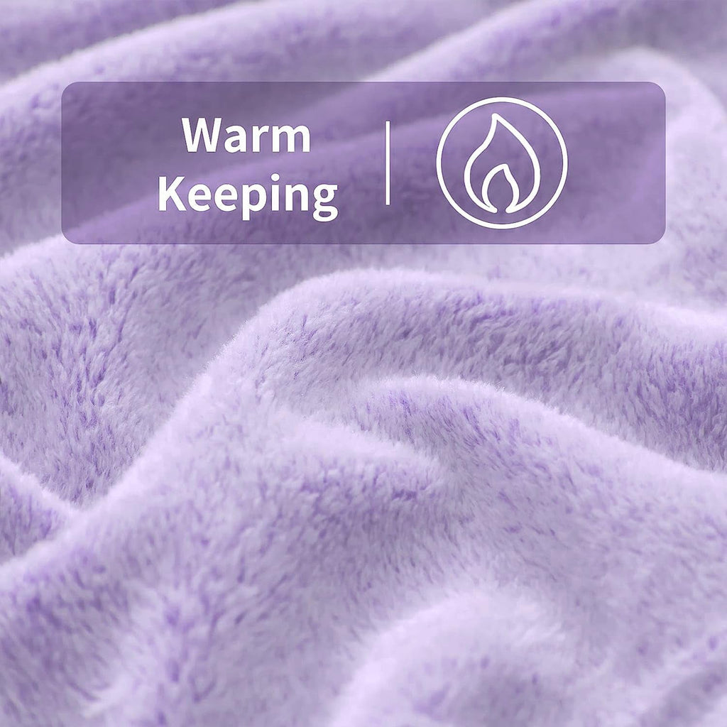 FY FIBER HOUSE flanel fleece throw, pătură din microfibră cu imprimare 3D ghepard, 228 X 274 cm, violet Plapumi si pilote Naty Shop