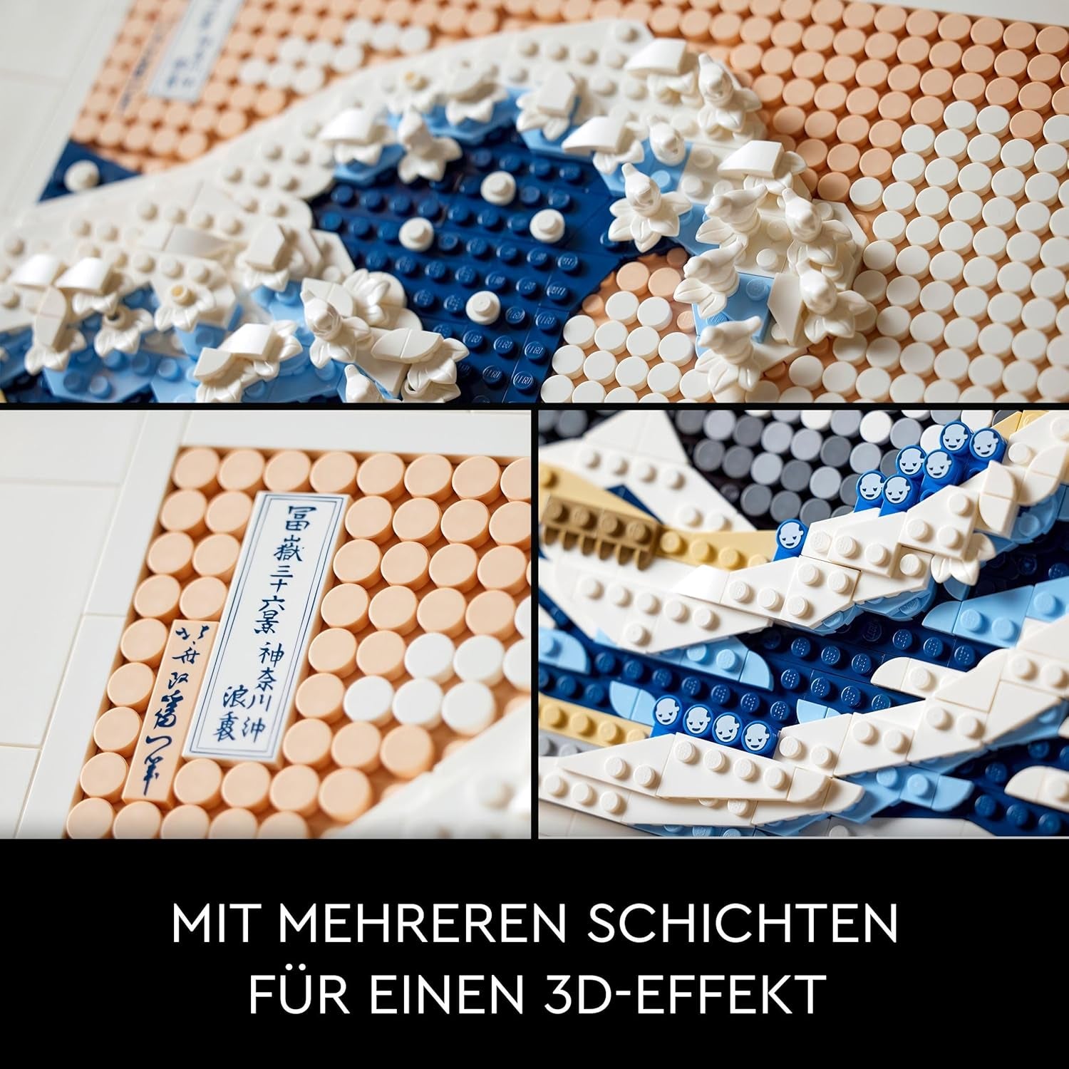 LEGO 31208 Art Hokusai – Große Welle, 3D japonské Wanddeko, Bastelset, gerahmte Ocean-Leinwand, Hobbies für Erwachsene, DYI, Home- und Büro-Deko