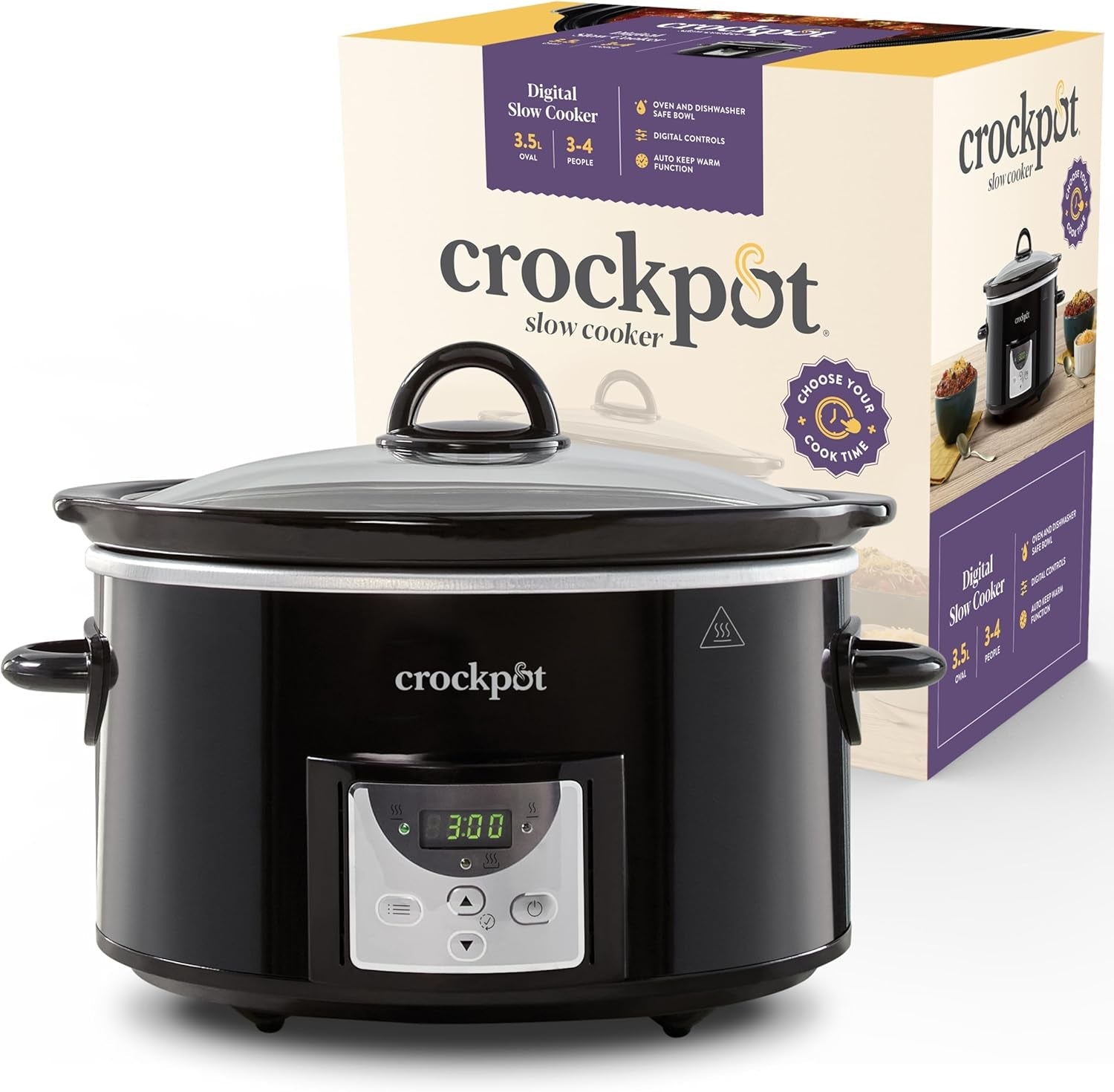 Digitální pomalý hrnec Crockpot, 3,5 l (3 až 4 osoby), CSC113X pomalý hrnec Naty Shop Black 3,5 litru