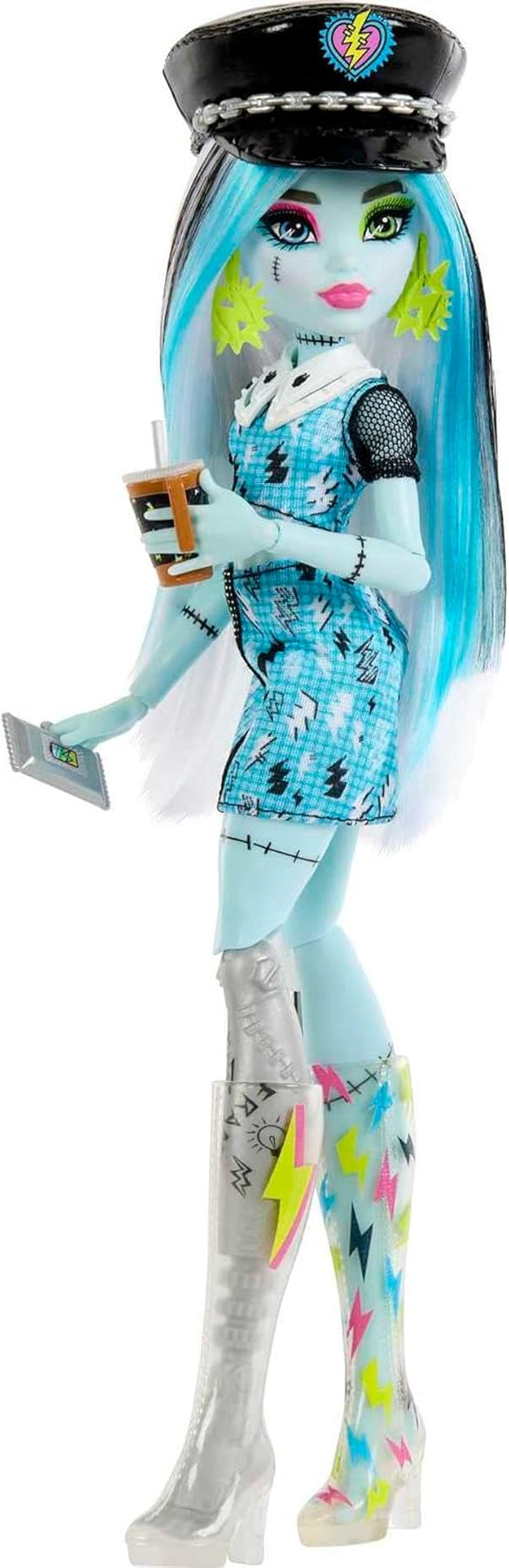 Monster High HKY62 - Puppe und Modeset, Frankie Stein mit Spind a über 19 Zubehörteilen, Skulltimate Secrets, Puppen Spielzeug für Kinder ab 4 Jahren