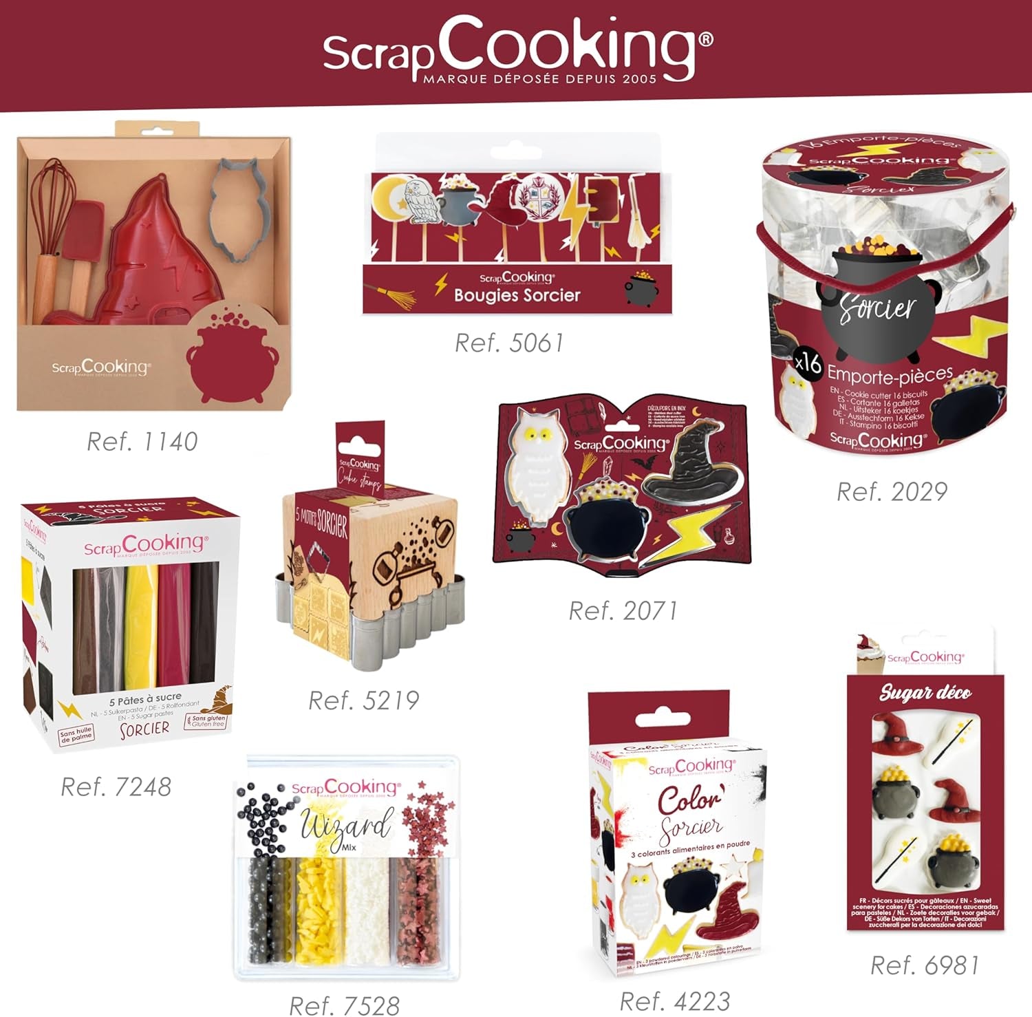ScrapCooking – Găleată cu 16 Forme Magiciene pentru Biscuiți – Forme Metalice pentru Biscuiți – Forme pentru Torturi Mici – Magie, Idee de Cadou pentru Coacere, Zi de Naștere Magică – 2029, Metalice