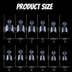 600 de bucăți unghii artificiale scurte ovale, 12 dimensiuni acrilice cu jumătate de acoperire, vârfuri de unghii false, unghii artificiale, pentru manichiură femei salon DIY (transparent)