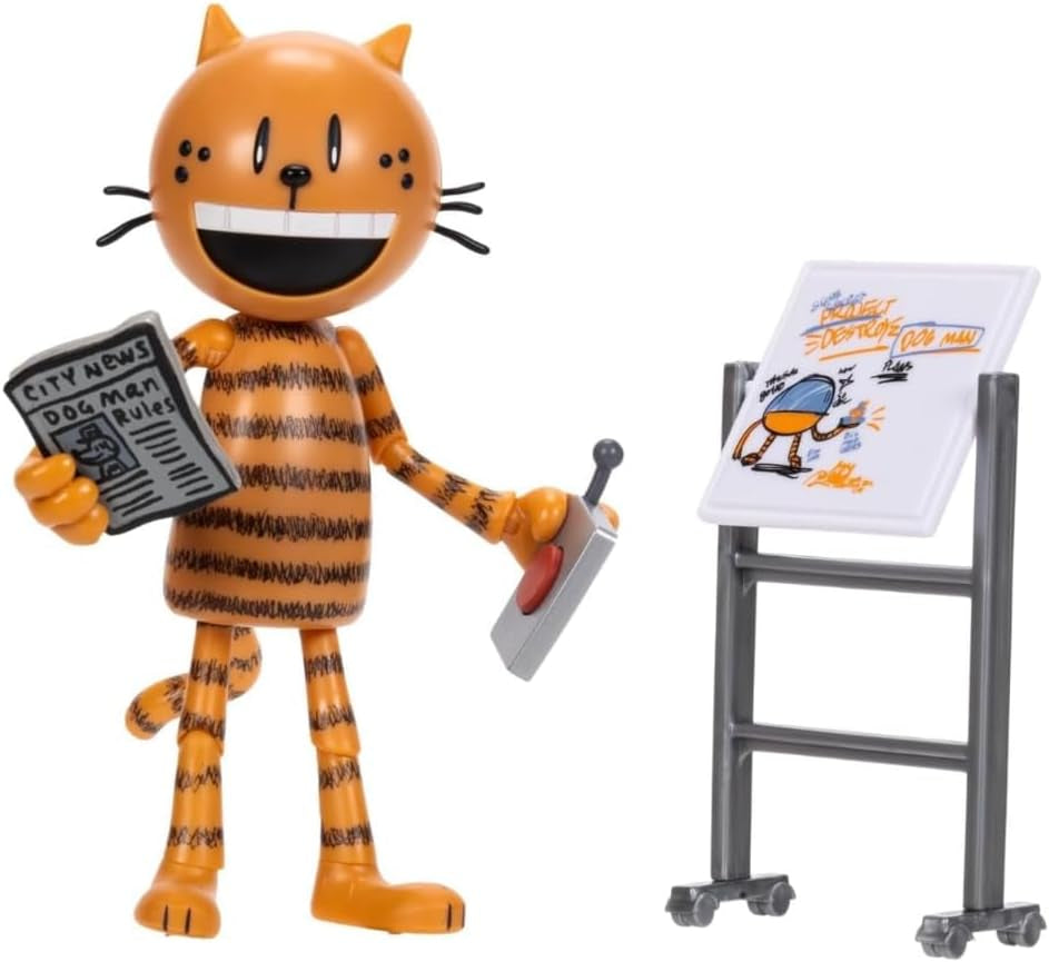 Dog Man Movie Action Figure Multipack Set de la Jakks Pacific, include figuri mobile de 6 cm - jucării inspirate din film, Lil Petey, Petey, Chief și Flippy! Action figures Naty Shop Petey 13 Cm figura