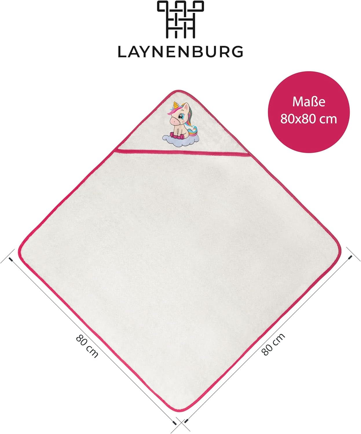 LAYNENBURG Osuška s kapucí Premium Baby, 100% bavlna - Oeko TEX, 80 x 80 cm Matka a dítě Naty Shop