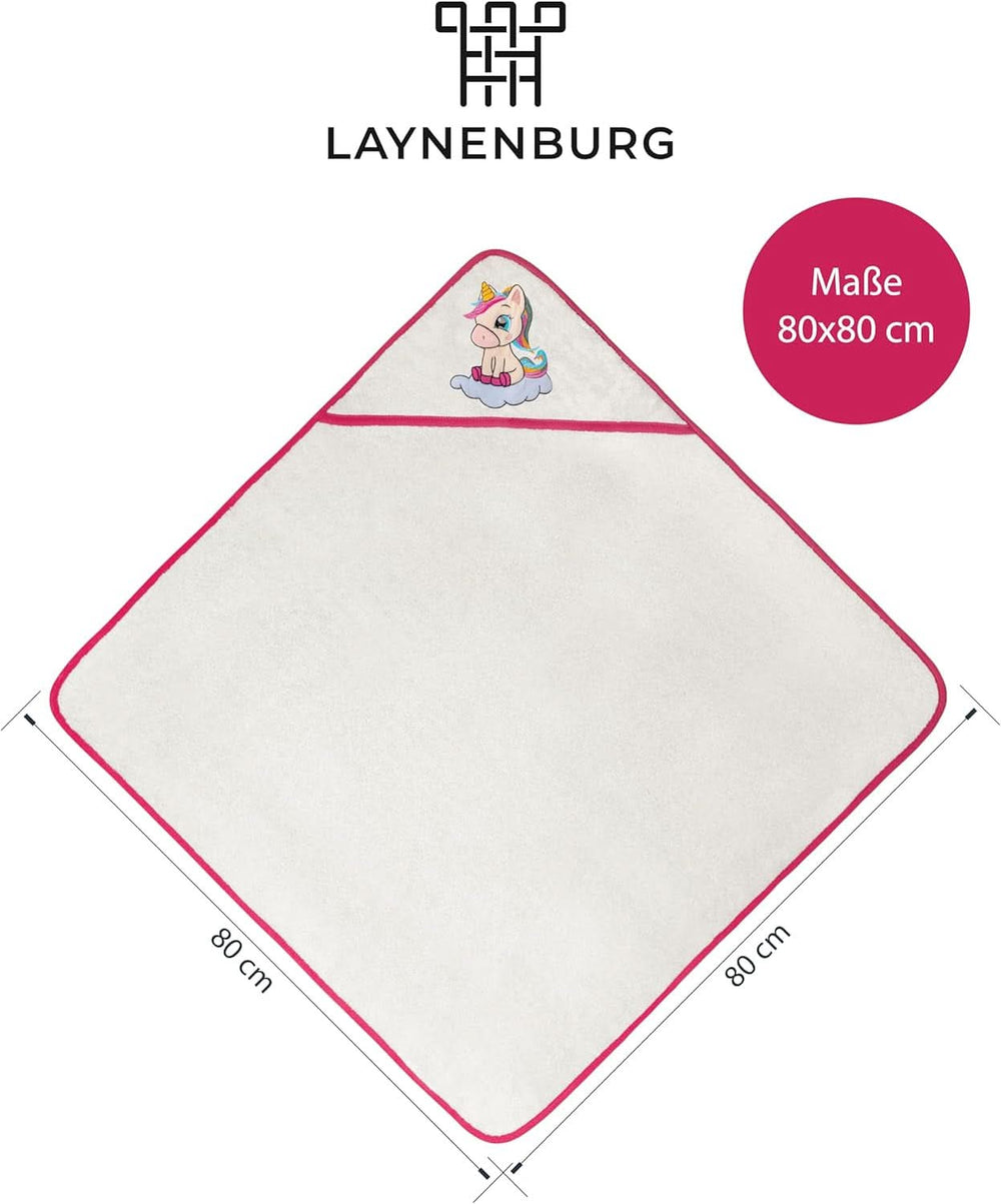 LAYNENBURG Osuška s kapucí Premium Baby, 100% bavlna - Oeko TEX, 80 x 80 cm Matka a dítě Naty Shop