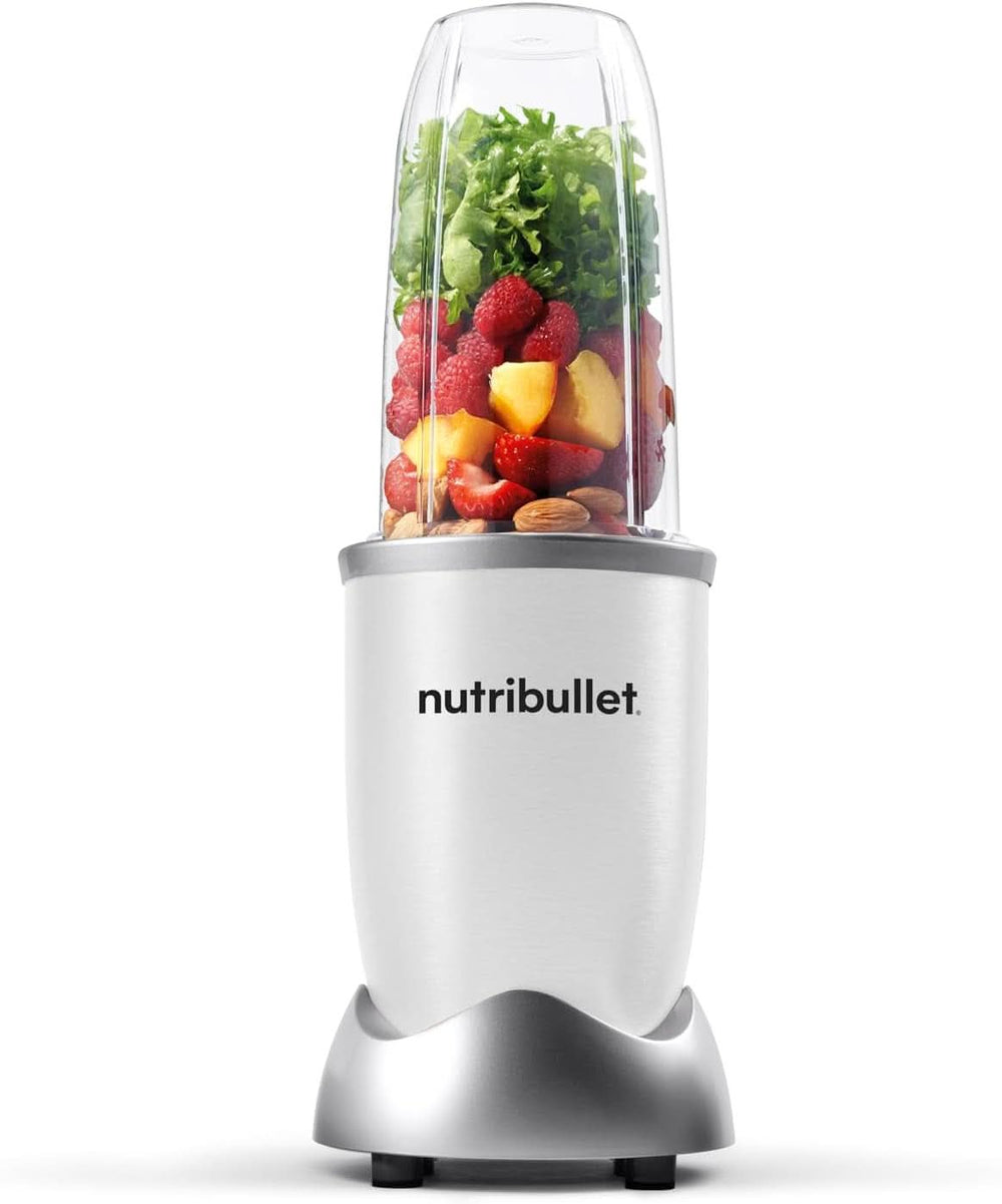 Nutribullet Pro, 900 Watt Leistung, Einfach Und Schnell in Der Anwendung, Kompakt, Leicht Zu Reinigen, Mit 700 Ml Becher, Smoothiemixer, Smoothie Maker, Elektrischer Mixer, NB904B, Schwarz Mother and Child Naty Shop Weiß Basis