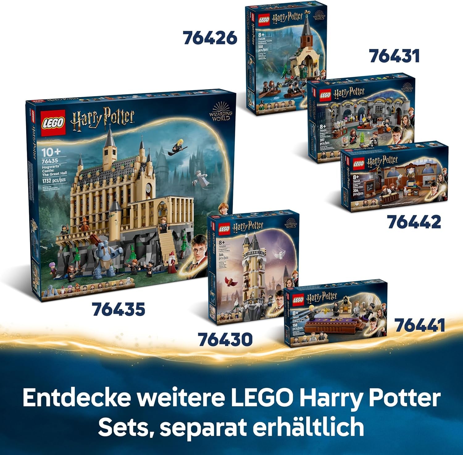 LEGO Harry Potter Schloss Hogwarts: Flugstunden, Abenteuer-Spielset se 6 minifigurkami zum Sammeln, vč. Draco Malfoy a profesorka McGonagallová, Rollenspiel Set für Jungen und Mädchen ab 9 Jahren 76447