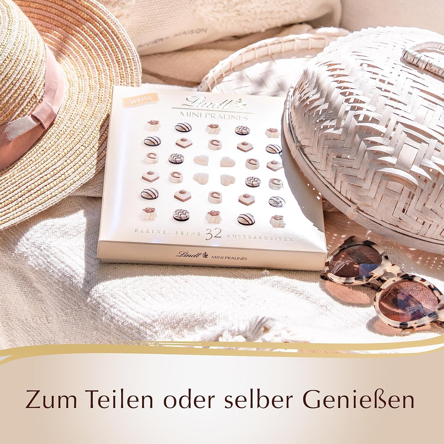 Čokoláda - Mini bílé pralinky | 90 g | Krabička s 18 pralinkami v 6 lahodných sortimentech | Čokoládový dárek | Čokoládový dárek (balení 3 ks)