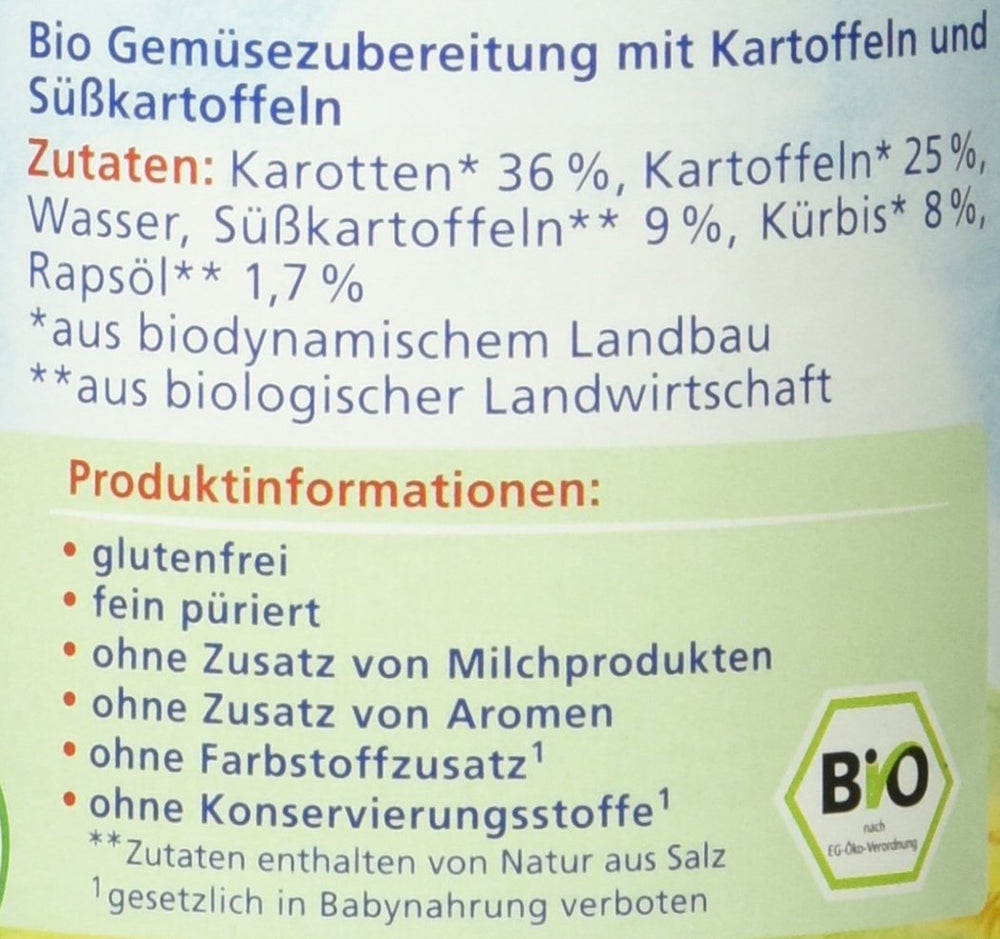 Bio zelenina s batáty, po 4 měsících, 190g