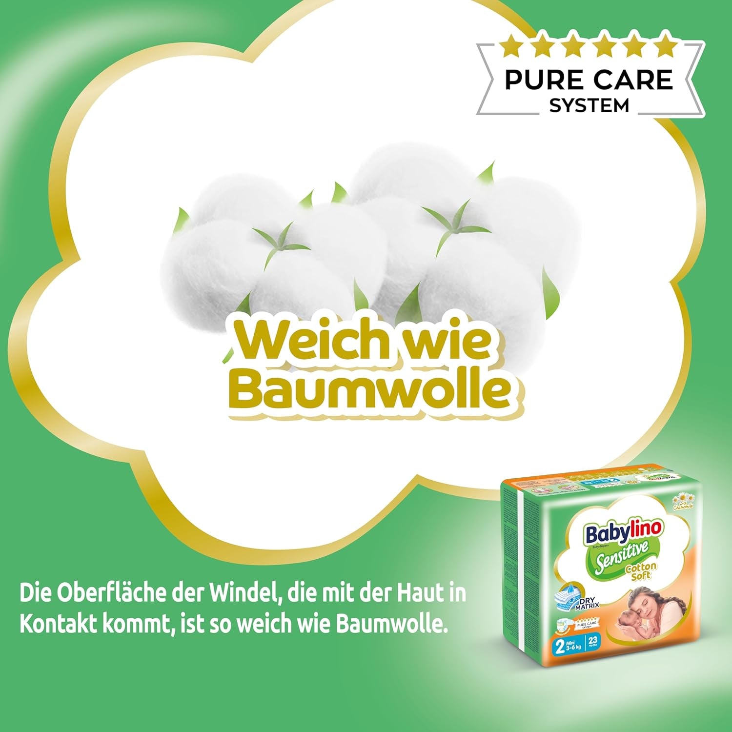 Pleny pro citlivá miminka, velikost 2, mini (3-6 kg), 192 plen