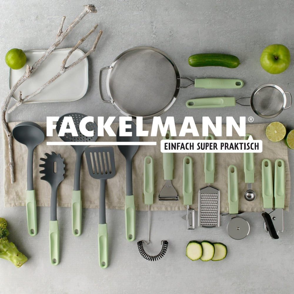 Fackelmann Ecolution Baller – Modelator de fructe și unt din fibre de lemn, bioplastic și oțel inoxidabil – Lingură pariziană de 18 x 3 cm, verde mentă