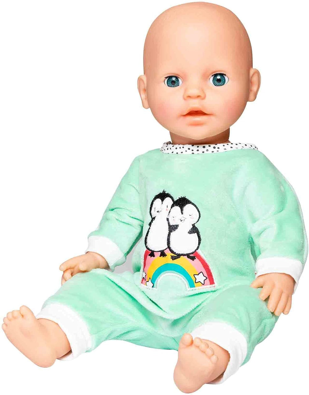 Heless 2181 - Dýně pro Puppen im Pinguin Pünktchen Design, aus Softvelours mit high-quality Bestickung, Größe 35 - 45 cm
