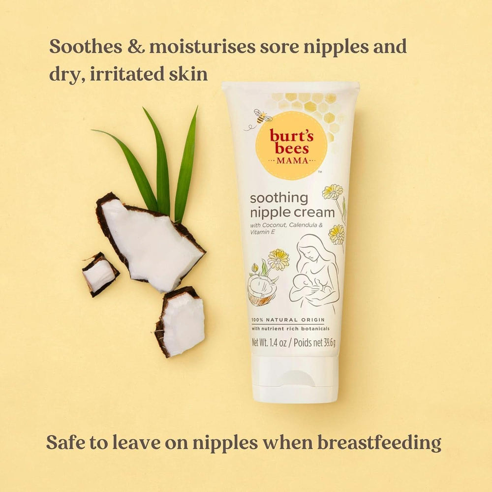 Burt'S Bees® Mama zklidňující krém na bradavky s kokosem, měsíčkem a vitamínem E, 100% přírodní, 1,4 unce Příslušenství Jídlo a kojení Baby Naty Shop