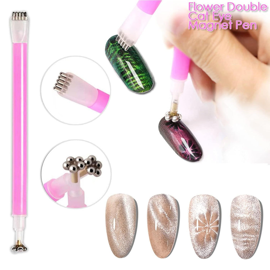 14 Stück Nail Art Werkzeug Magnetstift DIY Magic 3D Magnet Stick Set Verwendung Mit Cat Eye Gel Pulver Oder Nagellack - Magnetische Stift Katze Eye Pen Für Ideal Katzenaugen Magische Effekt