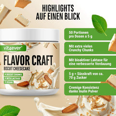 Prášek s příchutí biscuit Chessecake se spoustou kousků - 250 gramů Naty Shop Flavors